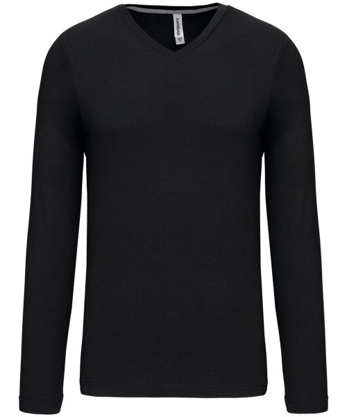 Men's long-sleeved V-neck T-shirt