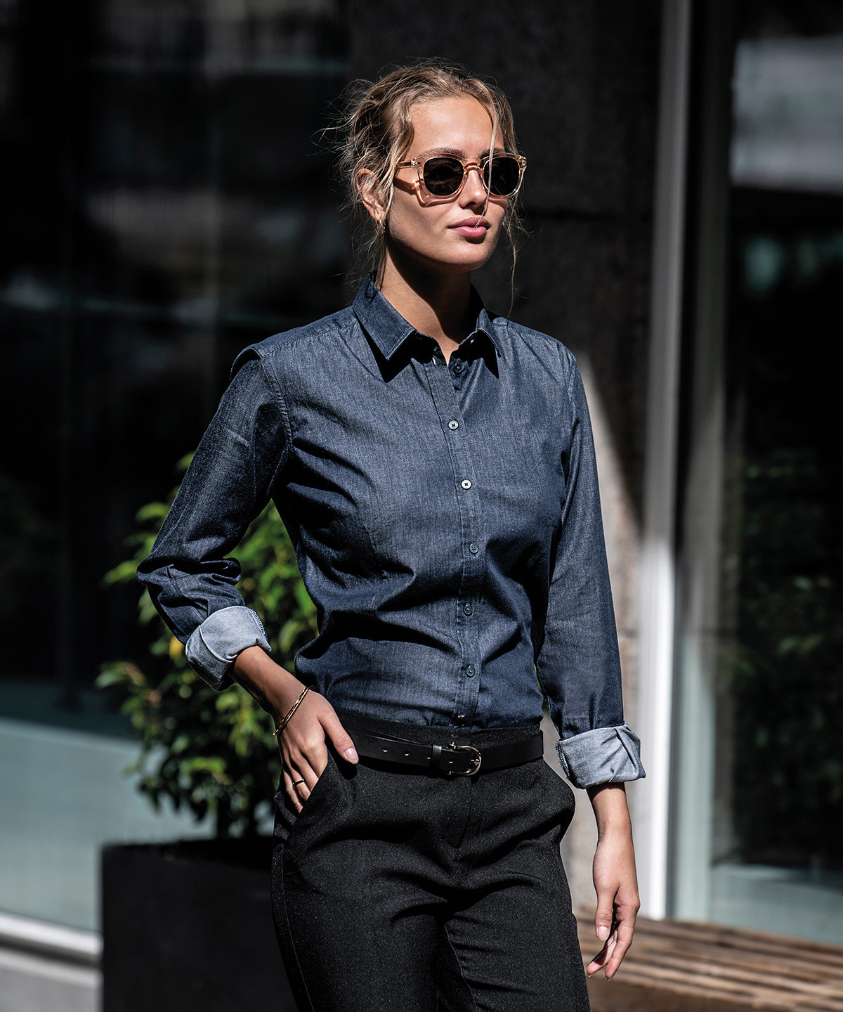 Womens Torrance raw and stylish denim shirt