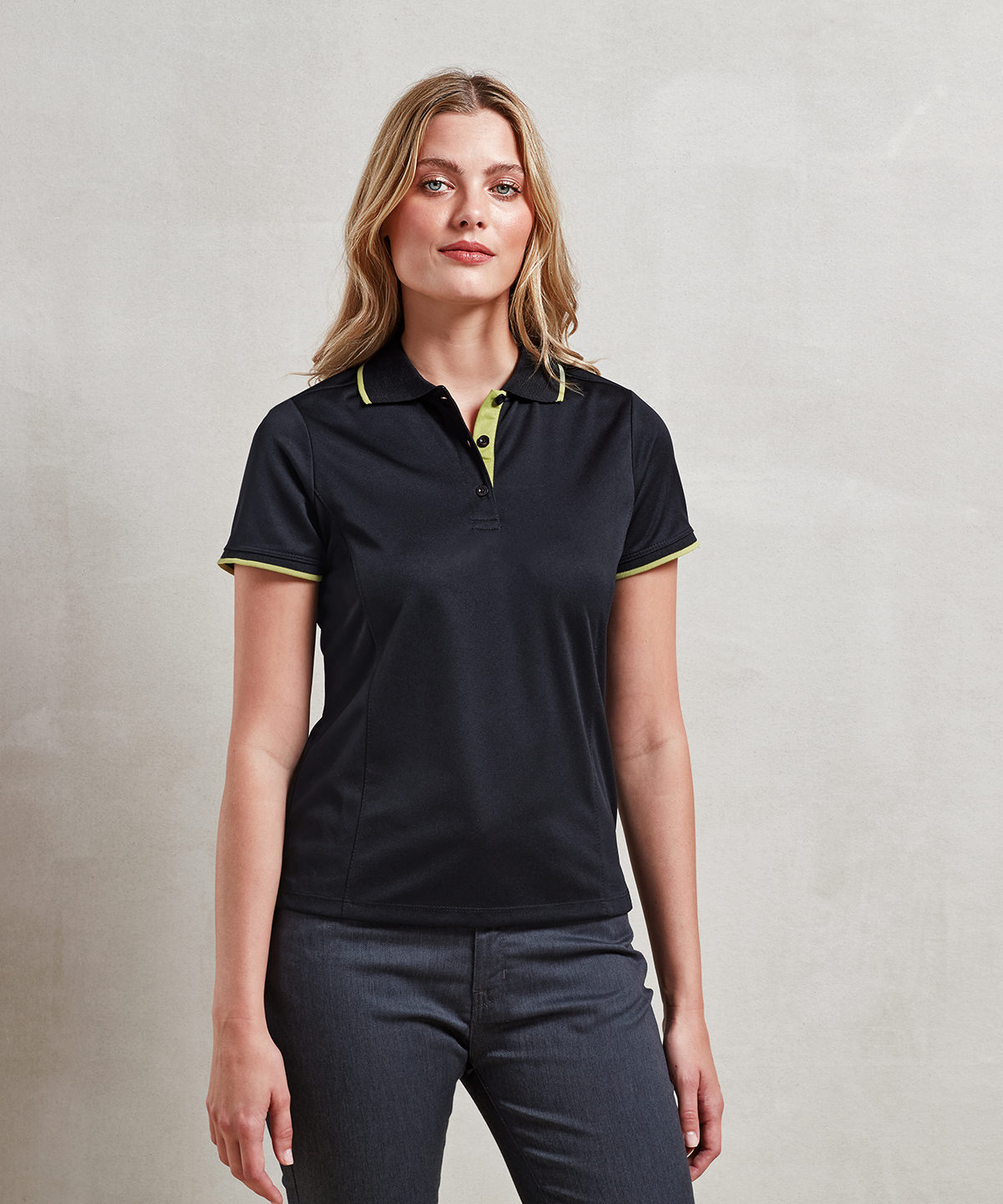 Women's contrast Coolchecker® polo 1 Women's contrast Coolchecker® polo