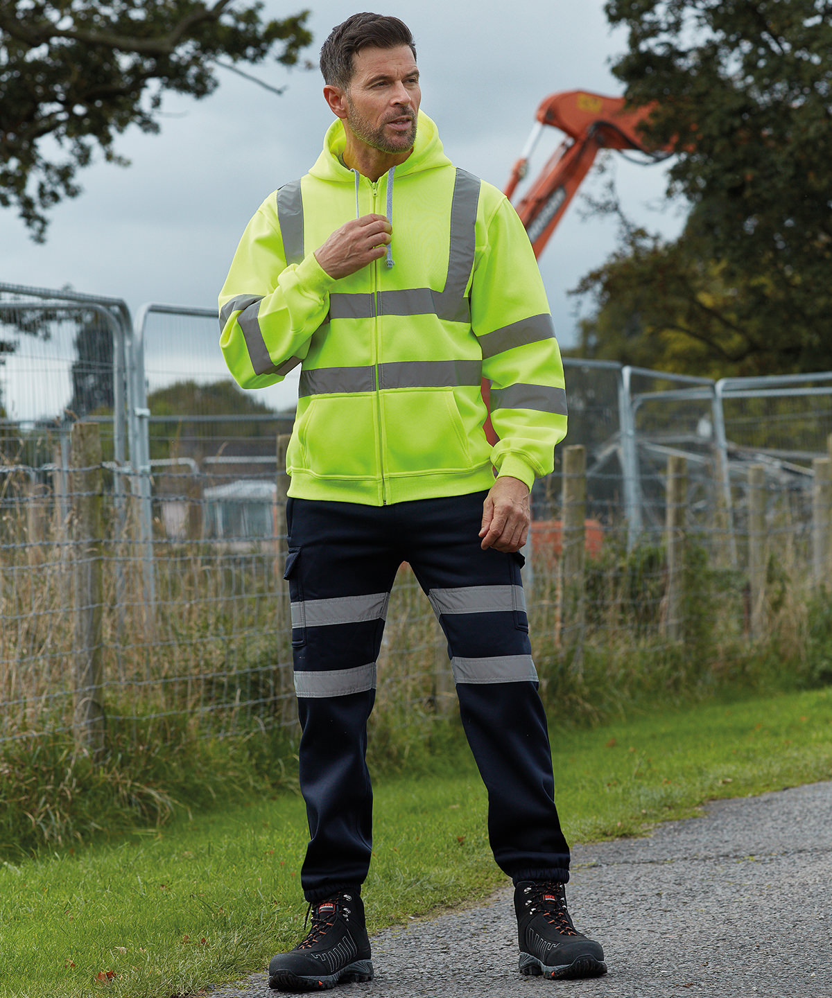 Hi-vis zip hoodie (HVK07) 1 Hi-vis zip hoodie (HVK07)